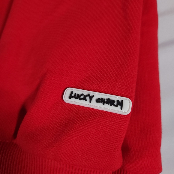 BKYS Black Keys Lucky Charm Embroidered Bunny Red Hoodie Mens Size XL - Picture 5 of 6